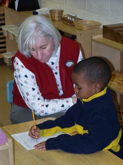 teacher with student